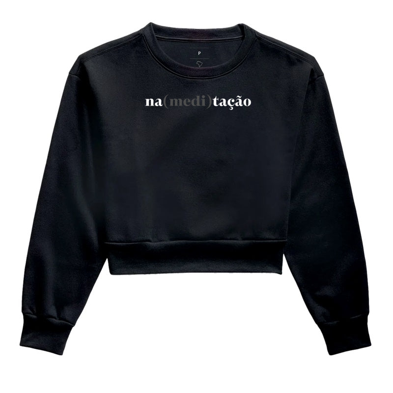 Cropped Moletom - Na (medi) Tação