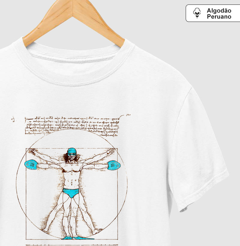 Camiseta Algodão Peruano - Nadador Vitruviano