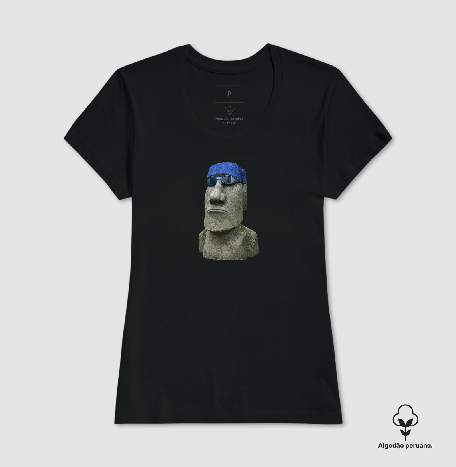 Camiseta Algodão Peruano - Moais