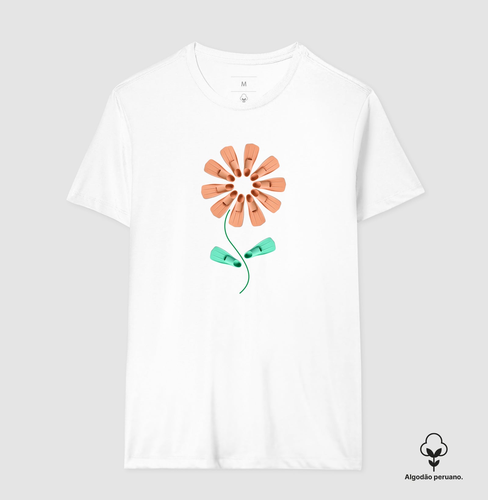 Camiseta Algodão Peruano - Flor Nadadeira
