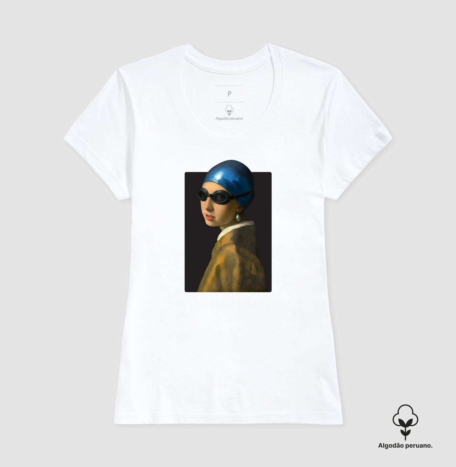 Camiseta Algodão Peruano - A Moça com Toca e Óculos