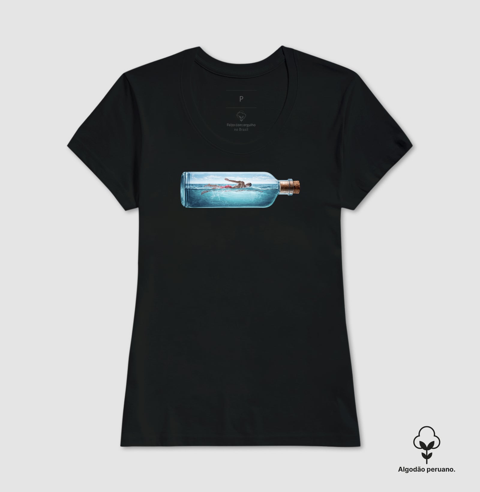 Camiseta Algodão Peruano - Bottle