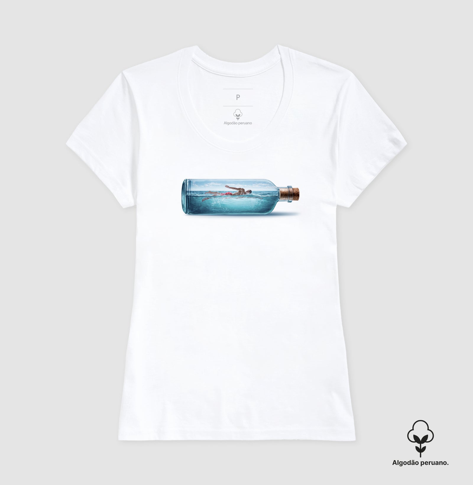 Camiseta Algodão Peruano - Bottle